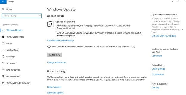 microsoft updates for windows 10 and drivers