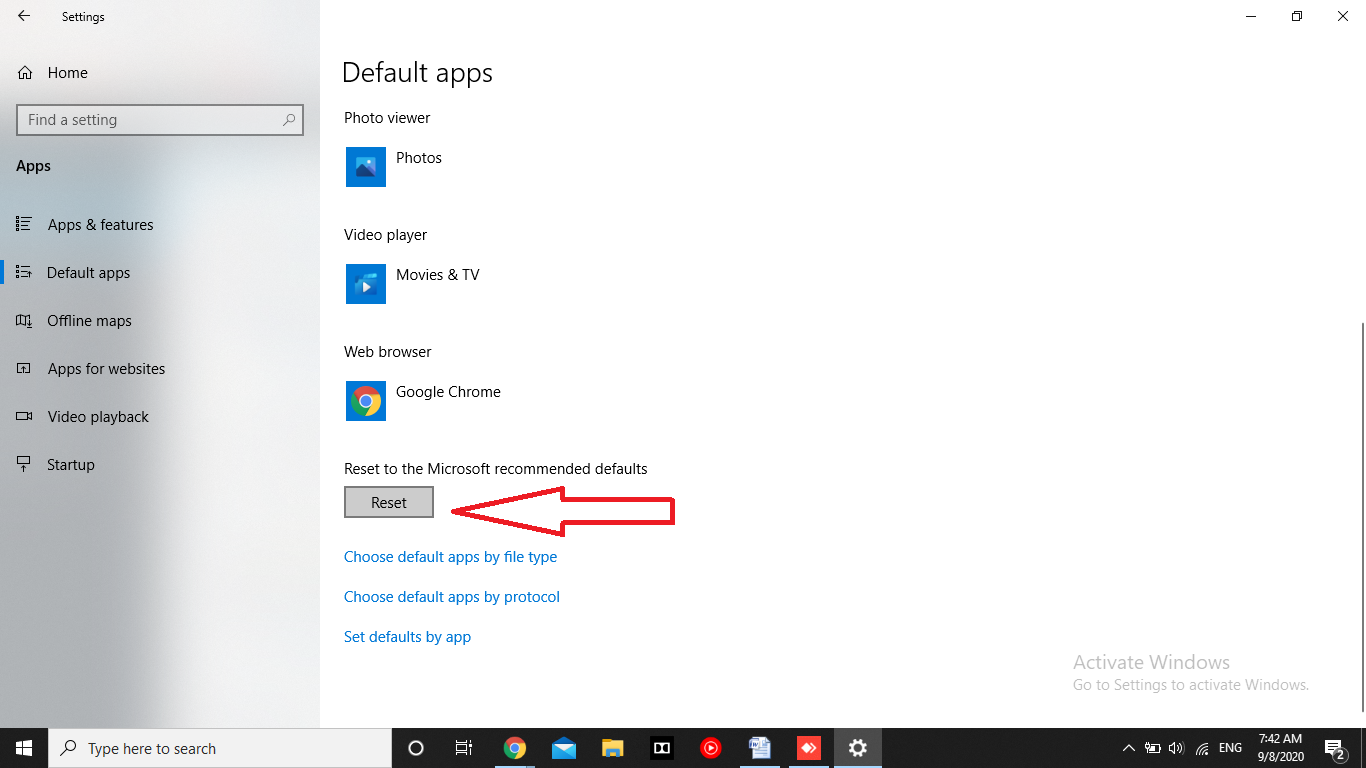 change default programs windows 10