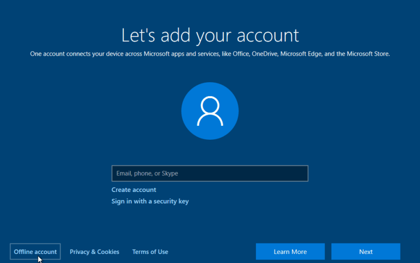 click the offline account link m15m